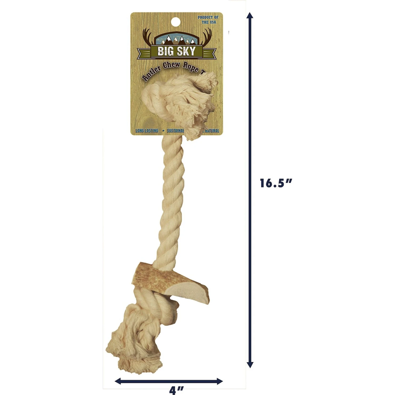 Big Sky Antler Chews Natural Elk Antler Rope Dog Chew Toy 3 Big Sky Antler Chews Natural Elk Antler Rope Dog Chew Toy - Image 3