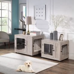 Unipaws Wooden Wire Furniture Style Dog Crate -Dog Supply Store 661110 PT2. AC SS1800 V1666296942