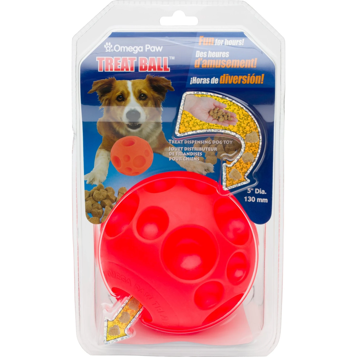 Omega Paw Tricky Treat Ball Dog Toy 1 Omega Paw Tricky Treat Ball Dog Toy