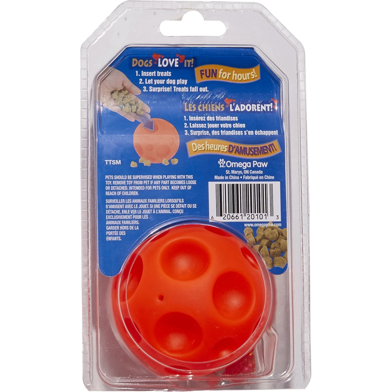 Omega Paw Tricky Treat Ball Dog Toy 2 Omega Paw Tricky Treat Ball Dog Toy - Image 2