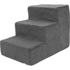 Precious Tails High Density Foam Sherpa Top 3 Steps Dog & Cat Stair