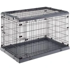 Ferplast Superior Hybrid ECO Dog Crate & Playpen, Gray