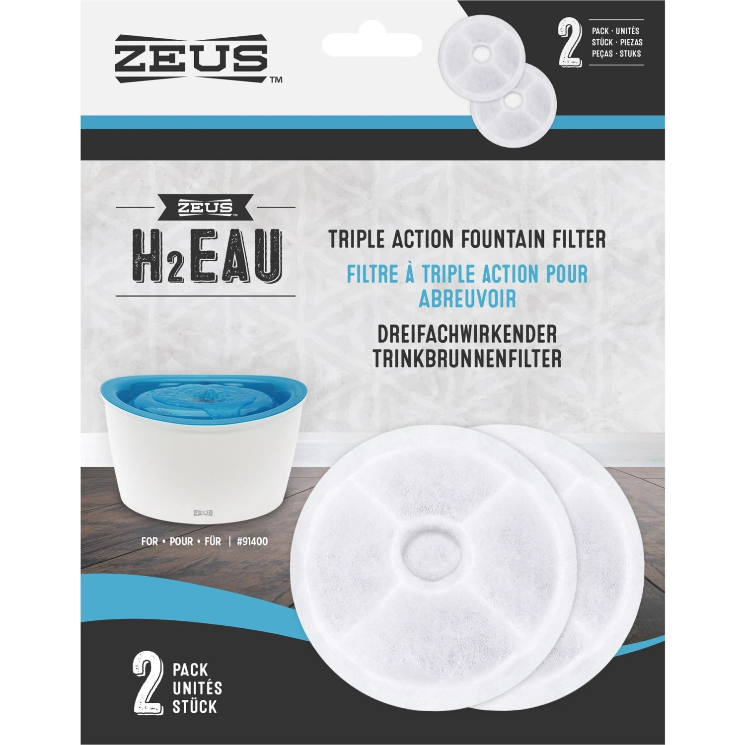 Zeus H2EAU Drinking Fountain Filters, 2 Count 2 Zeus H2EAU Drinking Fountain Filters, 2 Count - Image 2
