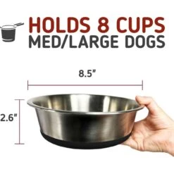 Leashboss Stainless Steel Silicone Base Dog Bowl, Medium/Large -Dog Supply Store 695022 PT2. AC SS1800 V1669906900