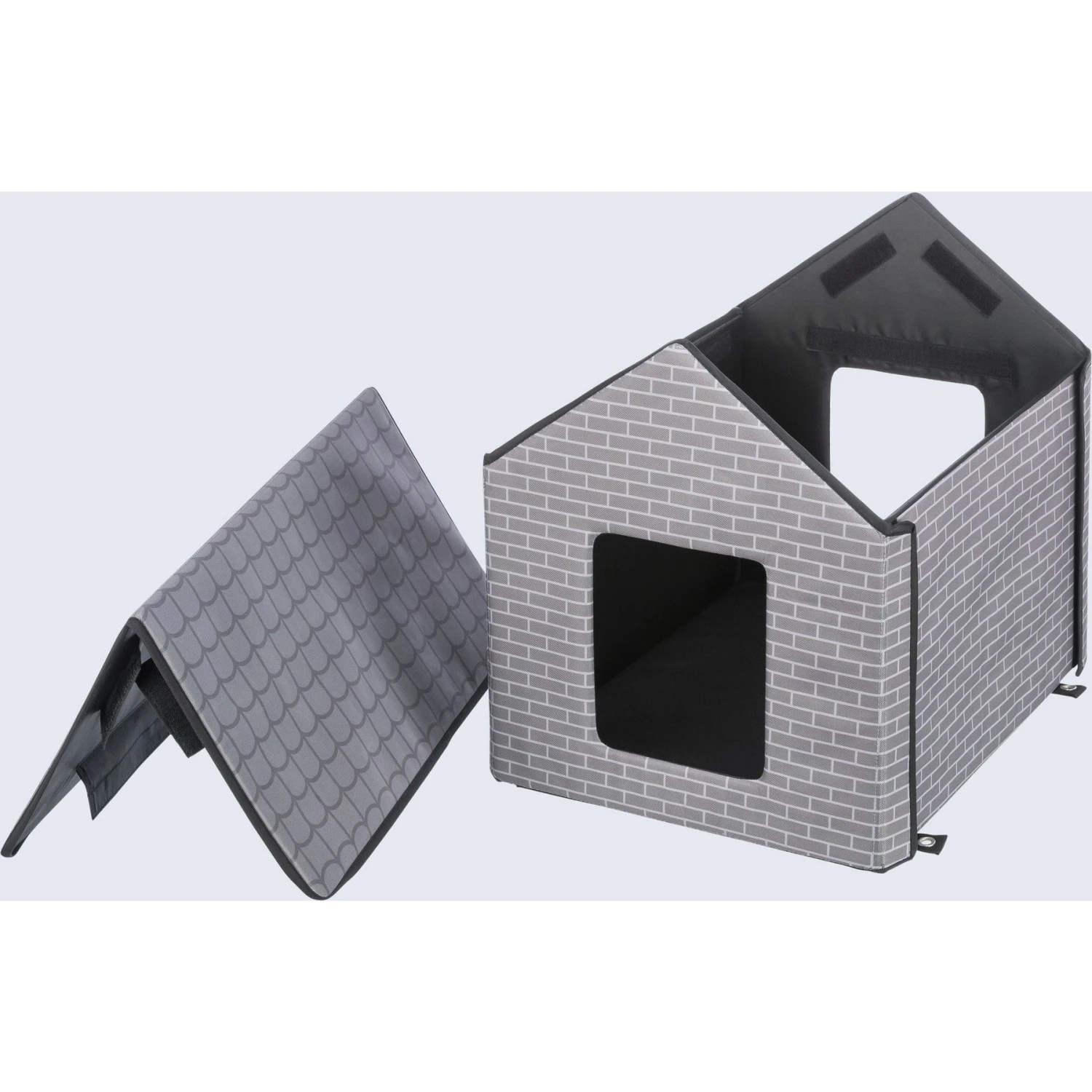TRIXIE Insulated Outdoor Cat & Dog House, Gray 9 TRIXIE Insulated Outdoor Cat & Dog House, Gray - Image 9