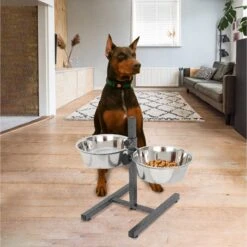 Iconic Pet Adjustable Stainless Steel Elevated Dog Bowl, H Design 16 Iconic Pet Adjustable Stainless Steel Elevated Dog Bowl, H Design -Dog Supply Store 701886 PT7. AC SS1800 V1668110957