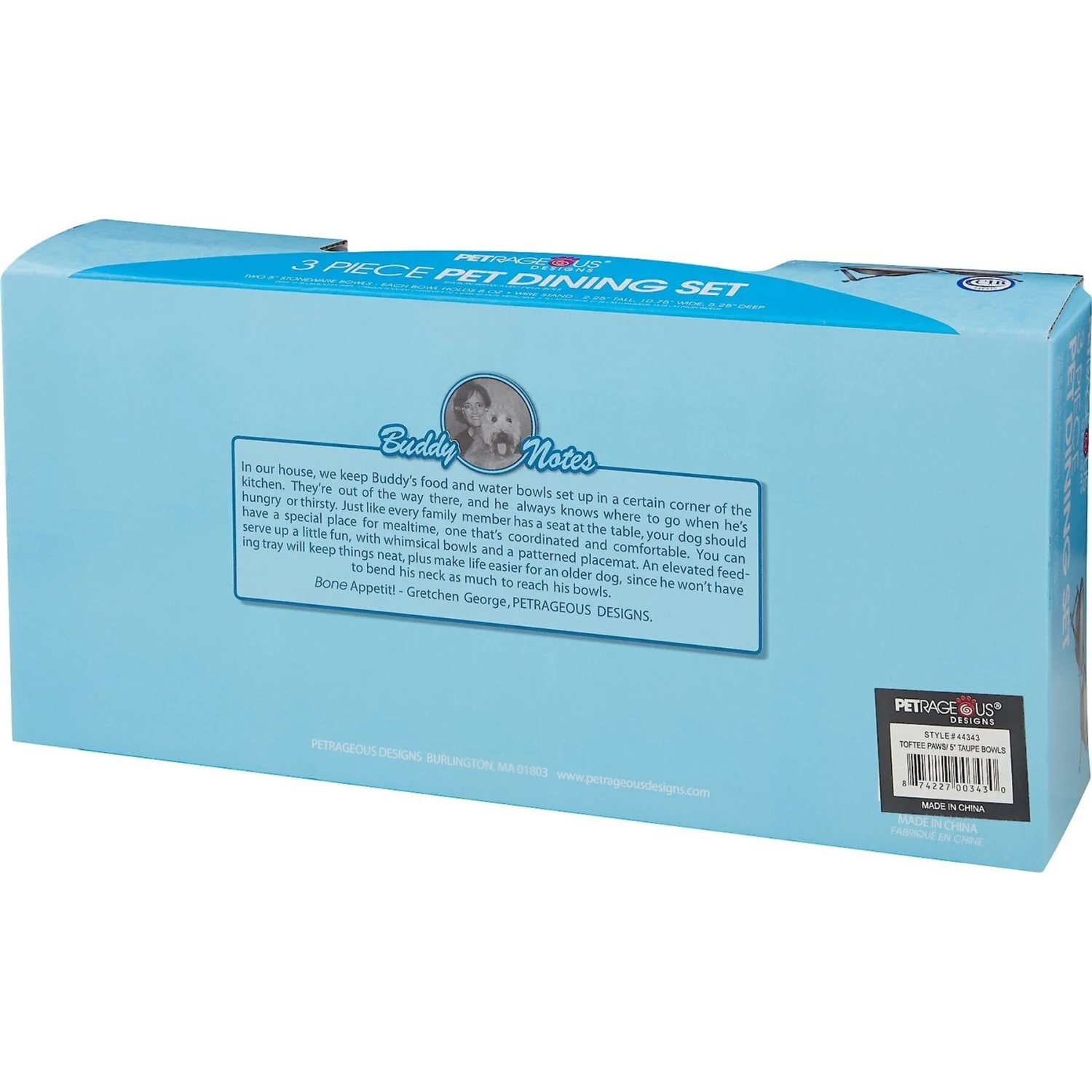 PetRageous Designs Toftee's Paws Double Diner Elevated Pet Bowls 7 PetRageous Designs Toftee's Paws Double Diner Elevated Pet Bowls - Image 7