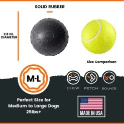 Monster K9 Dog Toys Ultra Durable Dog Ball, Black -Dog Supply Store 711358 PT2. AC SS1800 V1668809678