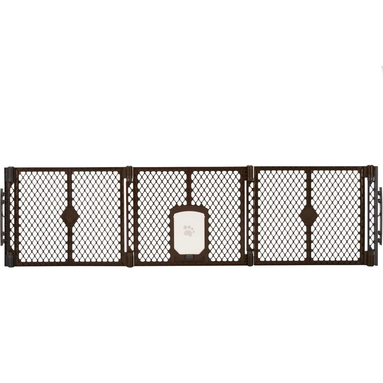 MyPet Extra Wide Cat & Dog Gate With Pet Door, Brown 3 MyPet Extra Wide Cat & Dog Gate With Pet Door, Brown - Image 3