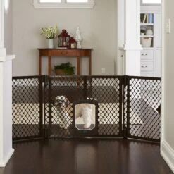 MyPet Extra Wide Cat & Dog Gate With Pet Door, Brown 9 MyPet Extra Wide Cat & Dog Gate With Pet Door, Brown -Dog Supply Store 711758 PT3. AC SS1800 V1670434302