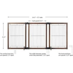 MyPet Extra Wide Versa-Lock Freestanding Cat & Dog Gate, Woodtone -Dog Supply Store 711838 PT7. AC SS1800 V1670434247