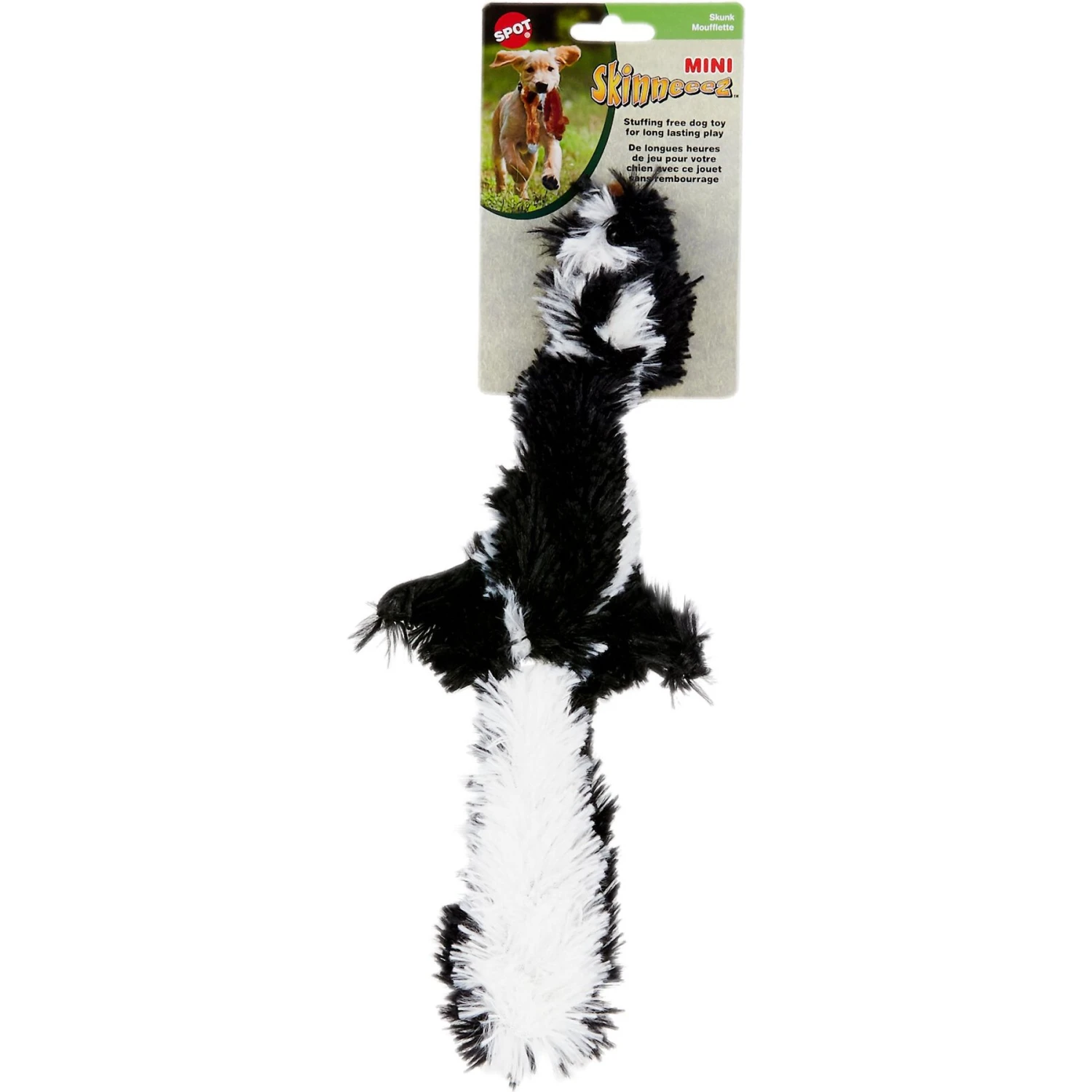 Ethical Pet Skinneeez Forest Series Skunk Stuffing-Free Squeaky Plush Dog Toy 2 Ethical Pet Skinneeez Forest Series Skunk Stuffing-Free Squeaky Plush Dog Toy - Image 2