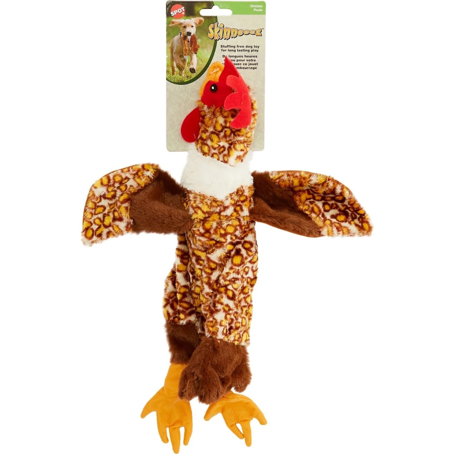 Ethical Pet Skinneeez Barnyard Series Chicken Stuffing-Free Squeaky Plush Dog Toy 2 Ethical Pet Skinneeez Barnyard Series Chicken Stuffing-Free Squeaky Plush Dog Toy - Image 2