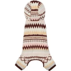 Frisco Fairisle Cozy Plush Fleece Dog & Cat PJs, Cream -Dog Supply Store 719006 PT4. AC SS1800 V1692720278