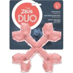 Zeus Duo Cross Bones Dog Toy, 6-in, Coral