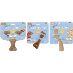 Nylabone Puppy Gourmet Style Strong Chew Dog Toys, Bacon, Chicken, Peanut Butter