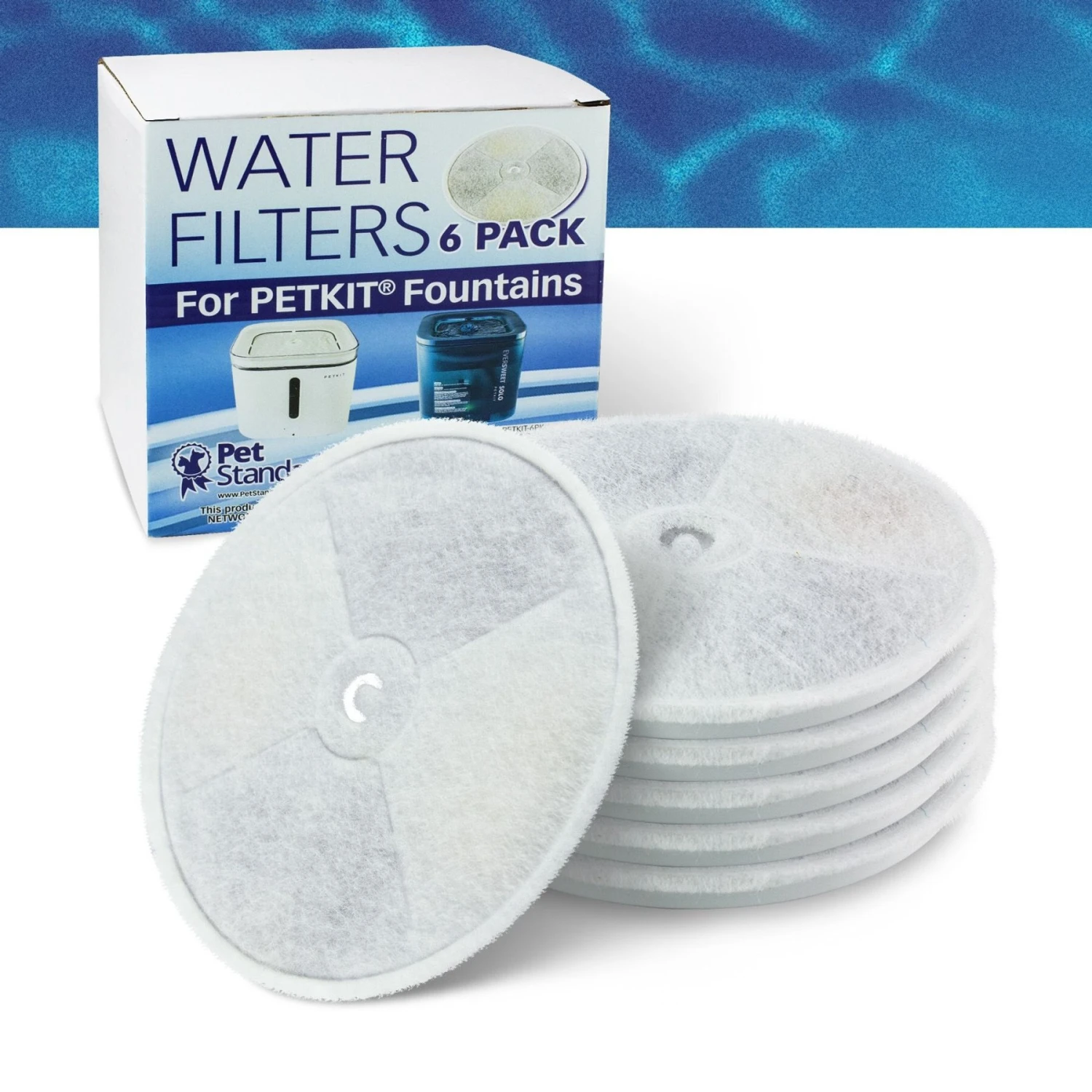 Pet Standard Petkit EverSweet 2, EverSweet 3 & Cybertial Puredrink Water Fountain Replacement Filter, 6-Pack 2 Pet Standard Petkit EverSweet 2, EverSweet 3 & Cybertial Puredrink Water Fountain Replacement Filter, 6-Pack - Image 2