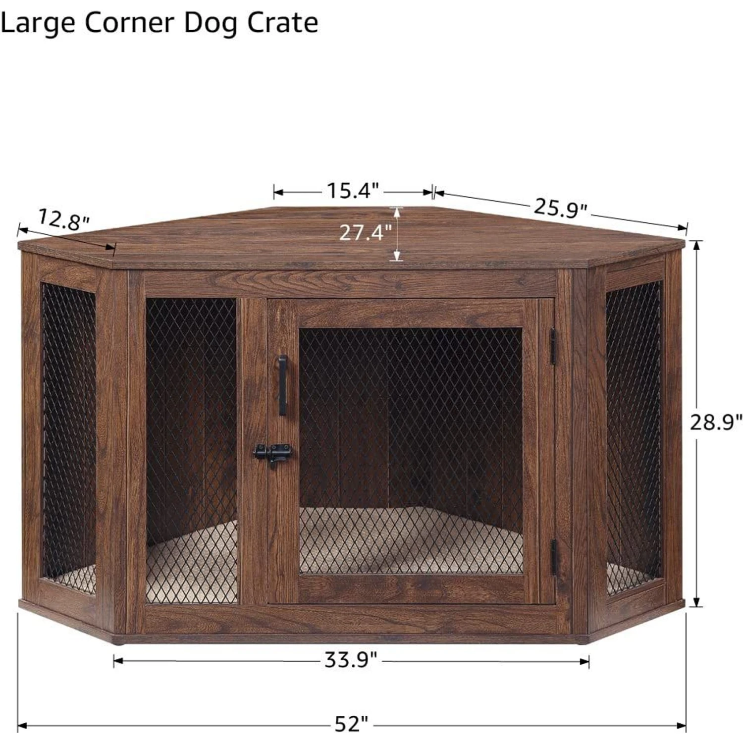 Unipaws Furniture Style Corner Dog Crate 5 Unipaws Furniture Style Corner Dog Crate - Image 5