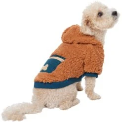 Frisco Wubby Textured Fleece Dog & Cat Hoodie W/ Pocket