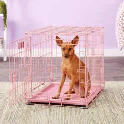 MidWest ICrate Single Door Collapsible Wire Dog Crate, Pink, 24 Inch -Dog Supply Store 74290 PT4. AC SS1800 V1562173052