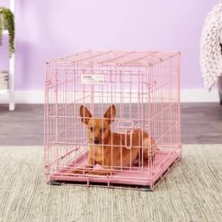MidWest ICrate Single Door Collapsible Wire Dog Crate, Pink, 24 Inch -Dog Supply Store 74290 PT5. AC SS1800 V1562173055