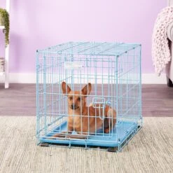 MidWest ICrate Single Door Collapsible Wire Dog Crate, Blue -Dog Supply Store 74292 PT5. AC SS1800 V1562173096