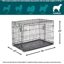 MidWest ICrate Fold & Carry Double Door Collapsible Wire Dog Crate & KONG Classic Dog Toy -Dog Supply Store 752366 PT2. AC SS1800 V1672929135