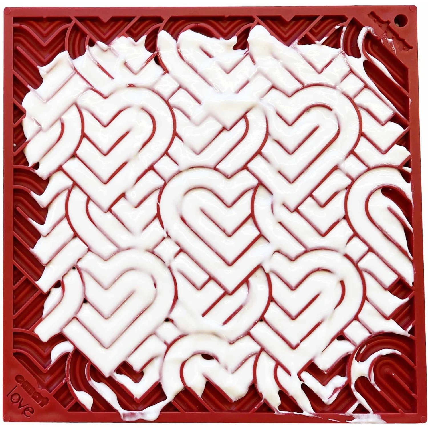 SodaPup Love Hearts E-Mat Dog Lick Mat, Large, Red 3 SodaPup Love Hearts E-Mat Dog Lick Mat, Large, Red - Image 3