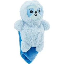 Outward Hound Blanket Buddies Blue Sloth Blacket Treat & Squeaky Dog Toy, Blue