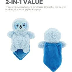 Outward Hound Blanket Buddies Blue Sloth Blacket Treat & Squeaky Dog Toy, Blue -Dog Supply Store 786654 PT2. AC SS1800 V1682627904