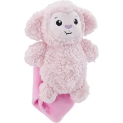 Outward Hound Blanket Buddies Pink Lamb Small Blacket Treat & Squeaky Dog Toy, Pink