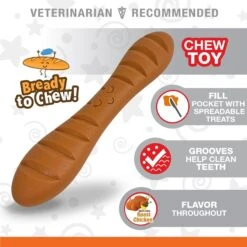 Nylabone Power Chew Baguette Dog Toy Chicken -Dog Supply Store 794742 PT4. AC SS1800 V1689707805