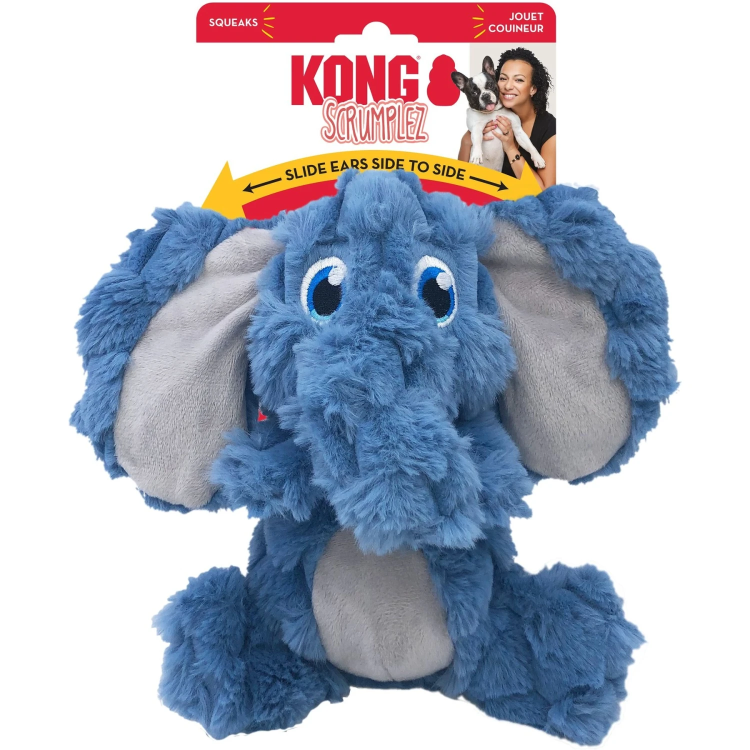 KONG Scrumplez Elephant Dog Toy, Blue, Medium 3 KONG Scrumplez Elephant Dog Toy, Blue, Medium - Image 3