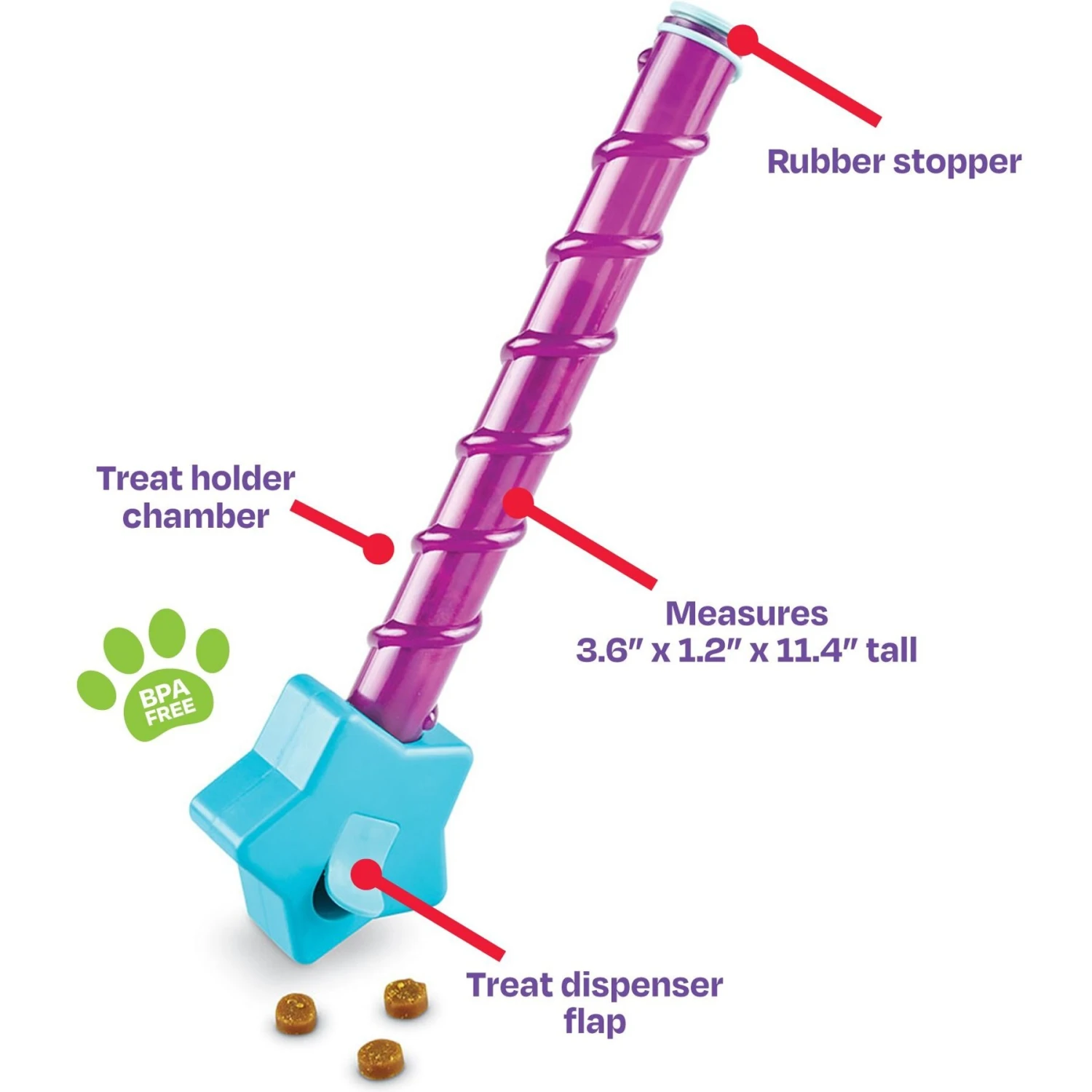 Brightkins Magic Wand! Star Treat Dispensing Dog Tpy 2 Brightkins Magic Wand! Star Treat Dispensing Dog Tpy - Image 2