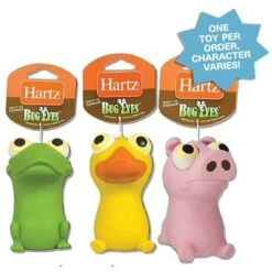 Hartz Bug Eyes Squeak Latex Dog Toy, Character Varies