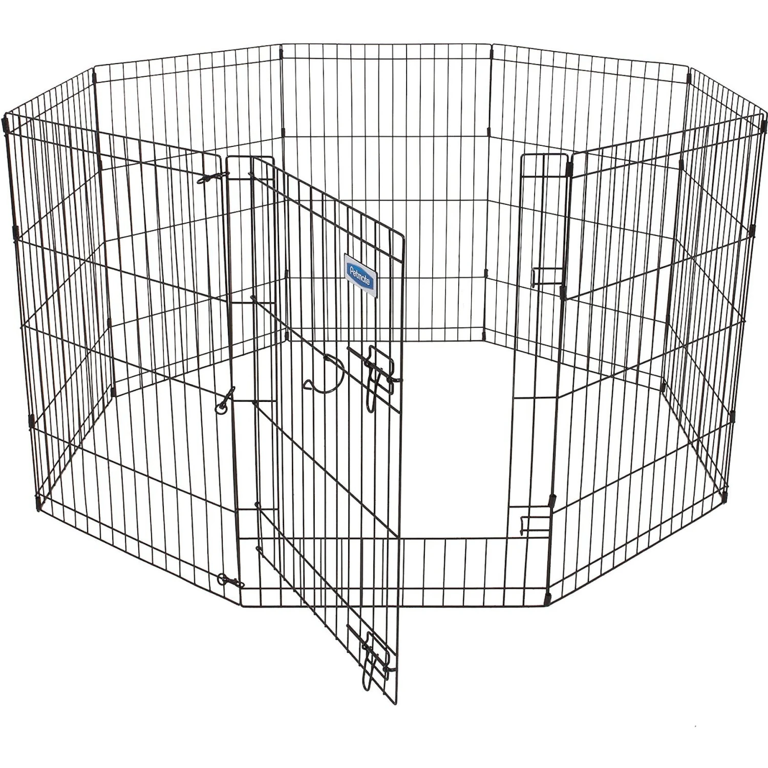 Petmate 8-Panel Wire Dog Exercise Pen With Door, Black 3 Petmate 8-Panel Wire Dog Exercise Pen With Door, Black - Image 3