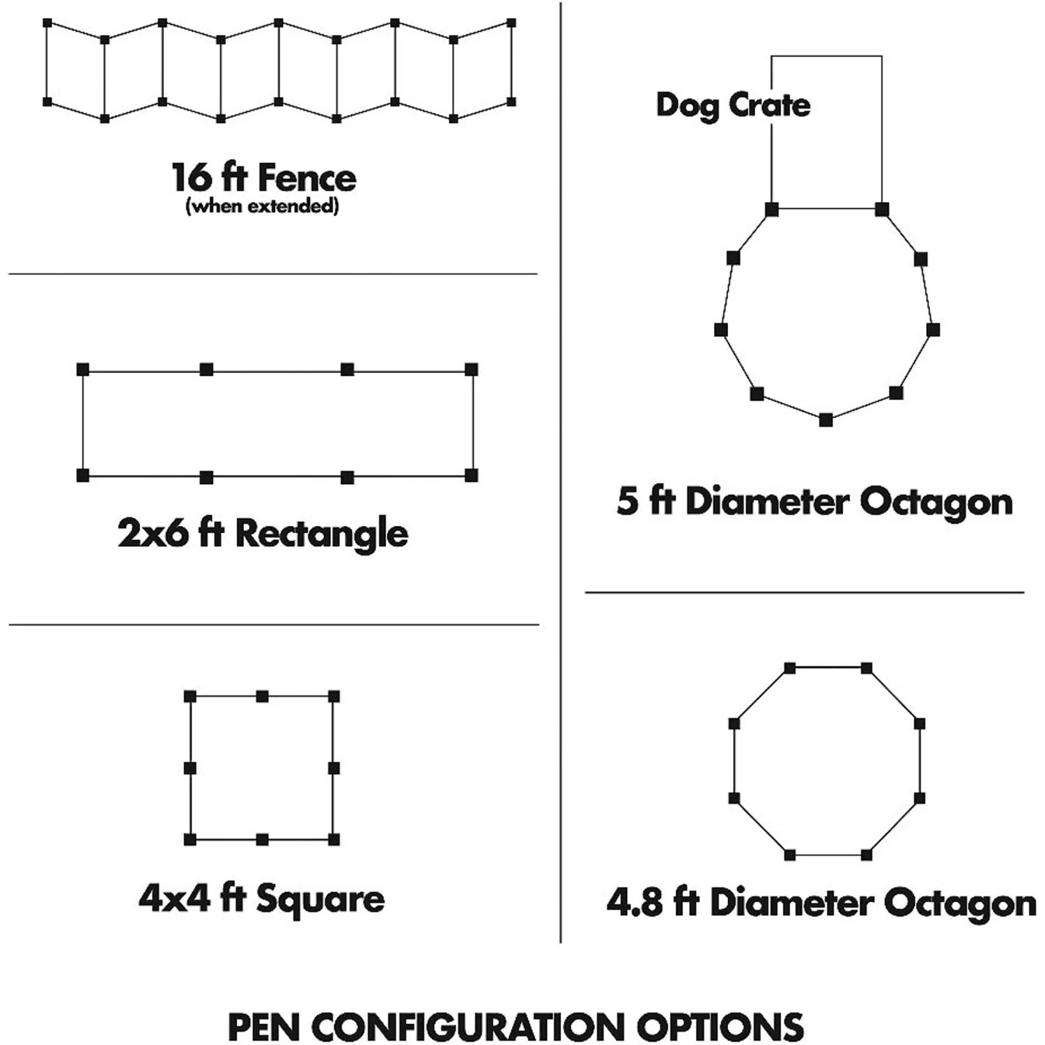 Petmate 8-Panel Wire Dog Exercise Pen With Door, Black 5 Petmate 8-Panel Wire Dog Exercise Pen With Door, Black - Image 5