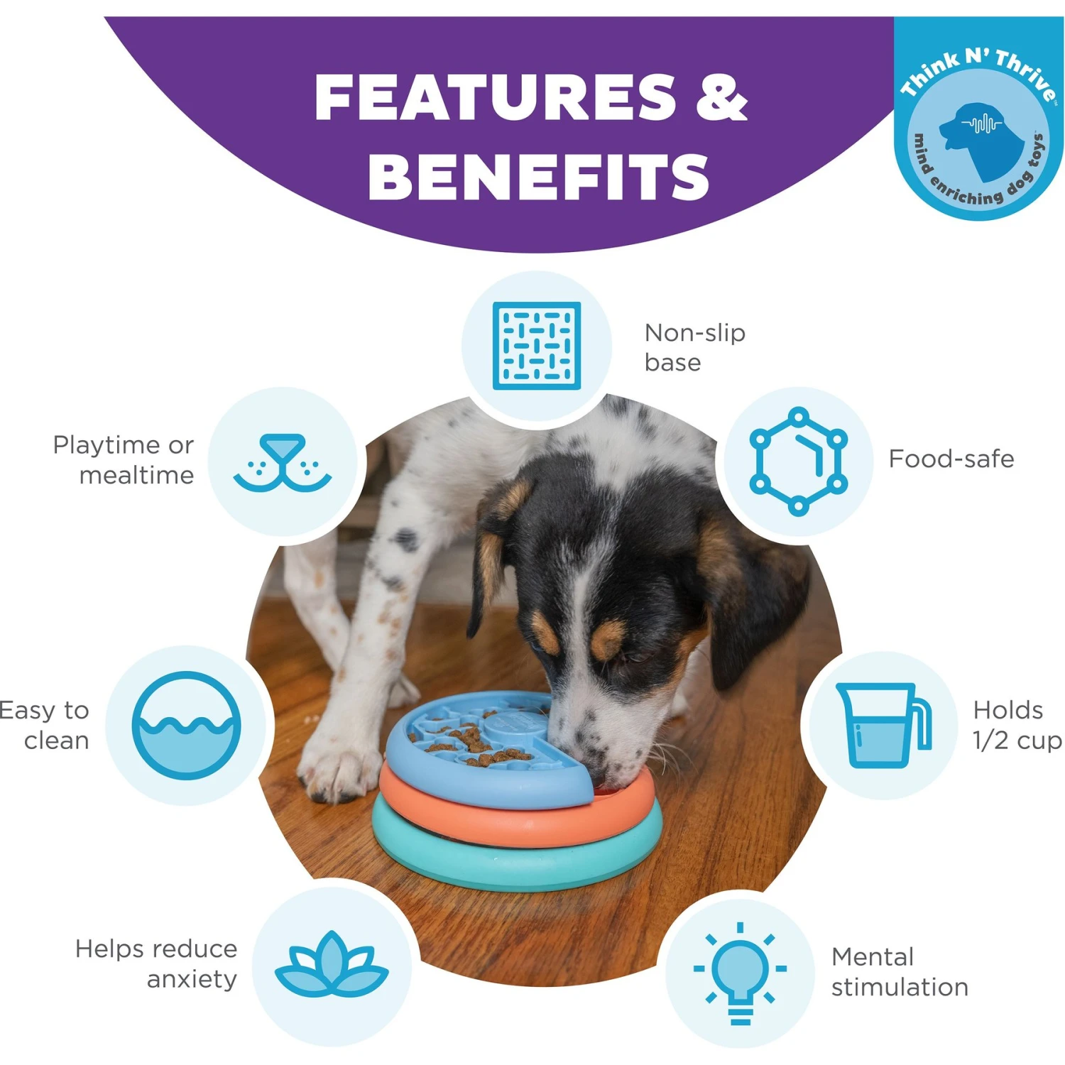 Outward Hound Puppy Lickin' Layers Slow Feeder For Puppies Interactive Dog Puzzle Game, Multiple Colors 2 Outward Hound Puppy Lickin' Layers Slow Feeder For Puppies Interactive Dog Puzzle Game, Multiple Colors - Image 2