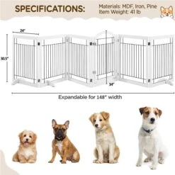 Yaheetech 6-Panel Foldable Wire Dog Gate -Dog Supply Store 871606 PT3. AC SS1800 V1686078423