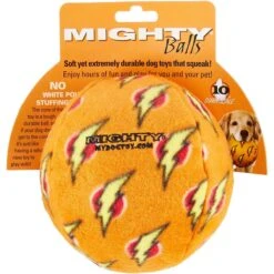 Mighty Squeaky Stuffing-Free Plush Ball Dog Toy -Dog Supply Store 90111 PT4. AC SS1800 V1589560617