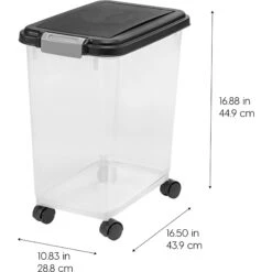 IRIS USA WeatherPro Airtight Dog, Cat, Bird & Small-Pet Food Storage Bin Container With Attachable Casters -Dog Supply Store 901870 PT4. AC SS1800 V1688152562