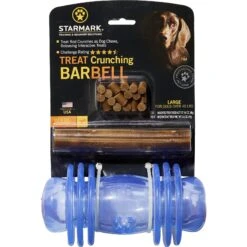 Starmark Crunching Barbell Treat Dispensing Tough Dog Toy -Dog Supply Store 90396 PT3. AC SS1800 V1589320291