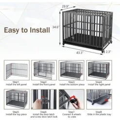 SMONTER Two Doors Heavy Duty Dog Crate 13 SMONTER Two Doors Heavy Duty Dog Crate -Dog Supply Store 904190 PT5. AC SS1800 V1688398420