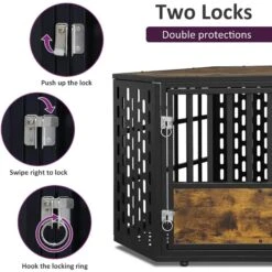 SMONTER Wooden Corner Crate Furniture Style Dog Kennel -Dog Supply Store 904206 PT3. AC SS1800 V1688398424