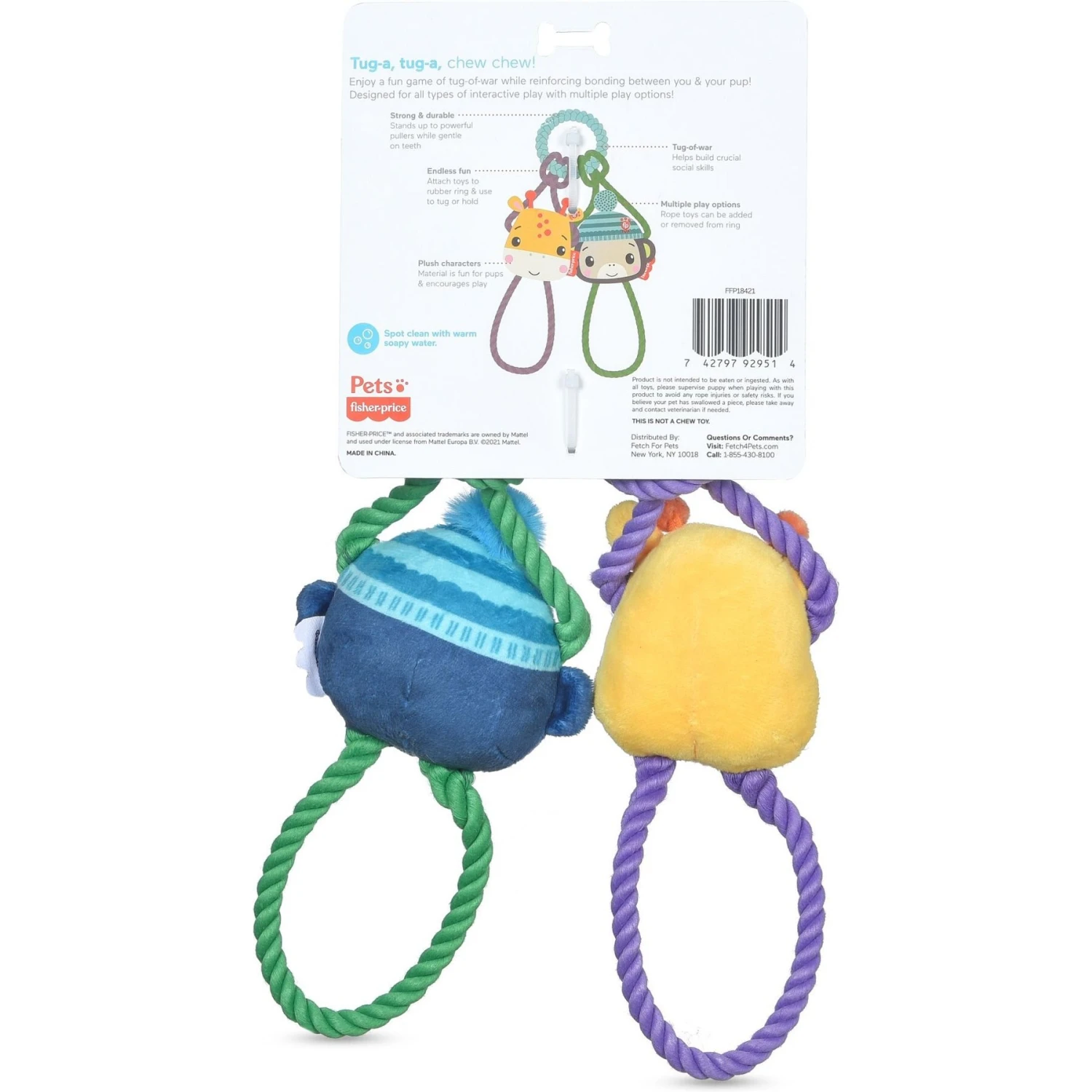 FISHER PRICE Tugs With Friends Intercative Dog Toy, Multicolor 3 FISHER PRICE Tugs With Friends Intercative Dog Toy, Multicolor - Image 3