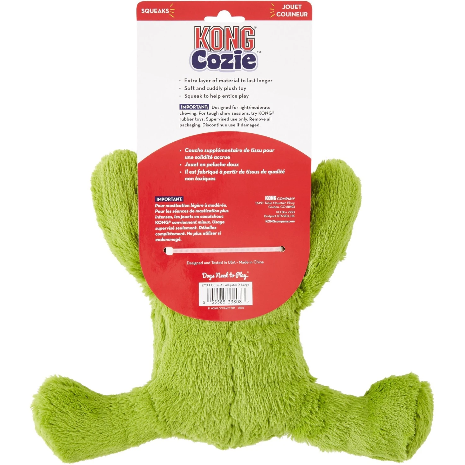 KONG Cozie Ali The Alligator Dog Toy & KONG Cozie Elmer The Elephant Dog Toy 3 KONG Cozie Ali The Alligator Dog Toy & KONG Cozie Elmer The Elephant Dog Toy - Image 3